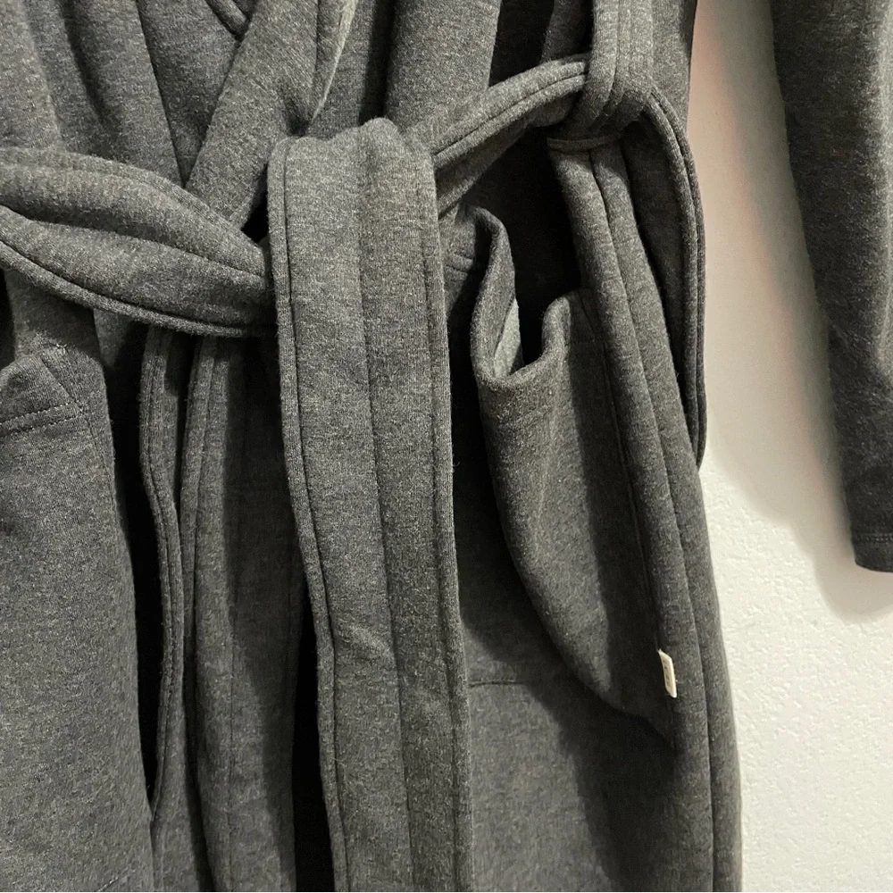 UGG Brunswick Robe Charcoal Gray Plush Hooded Lined Mens Large L XL - Picture 7 of 13